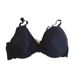 Dynabelly Black Padded Molded Cup Full Coverage Underwire Nursing Bra Size 36C